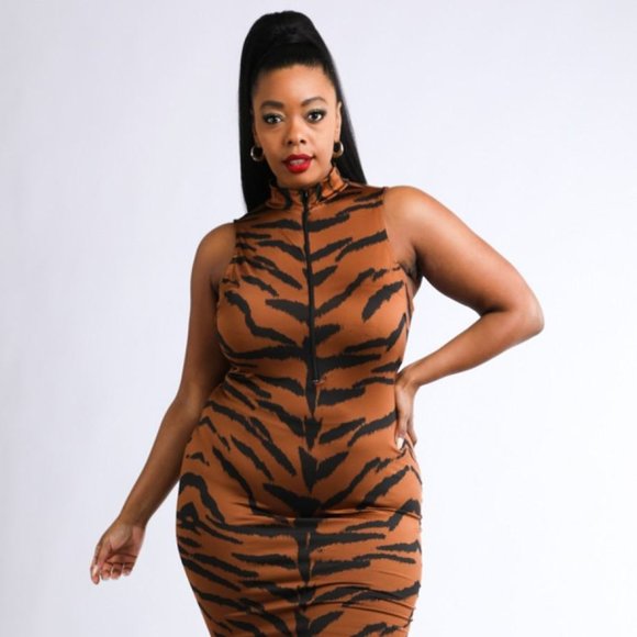 🎀Tiger Printed Sleeveless Dress🎀 - Picture 2 of 4